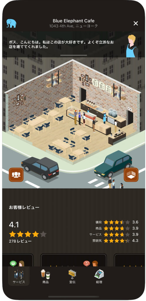 経営シミュレーションゲーム Cafe inc2